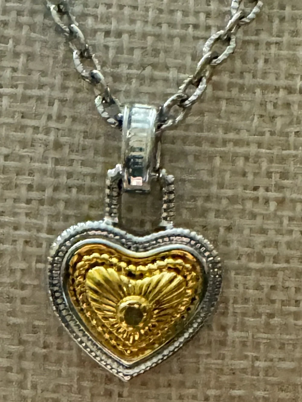 Diamonds International Silver Gold Tone Heart Necklace 18